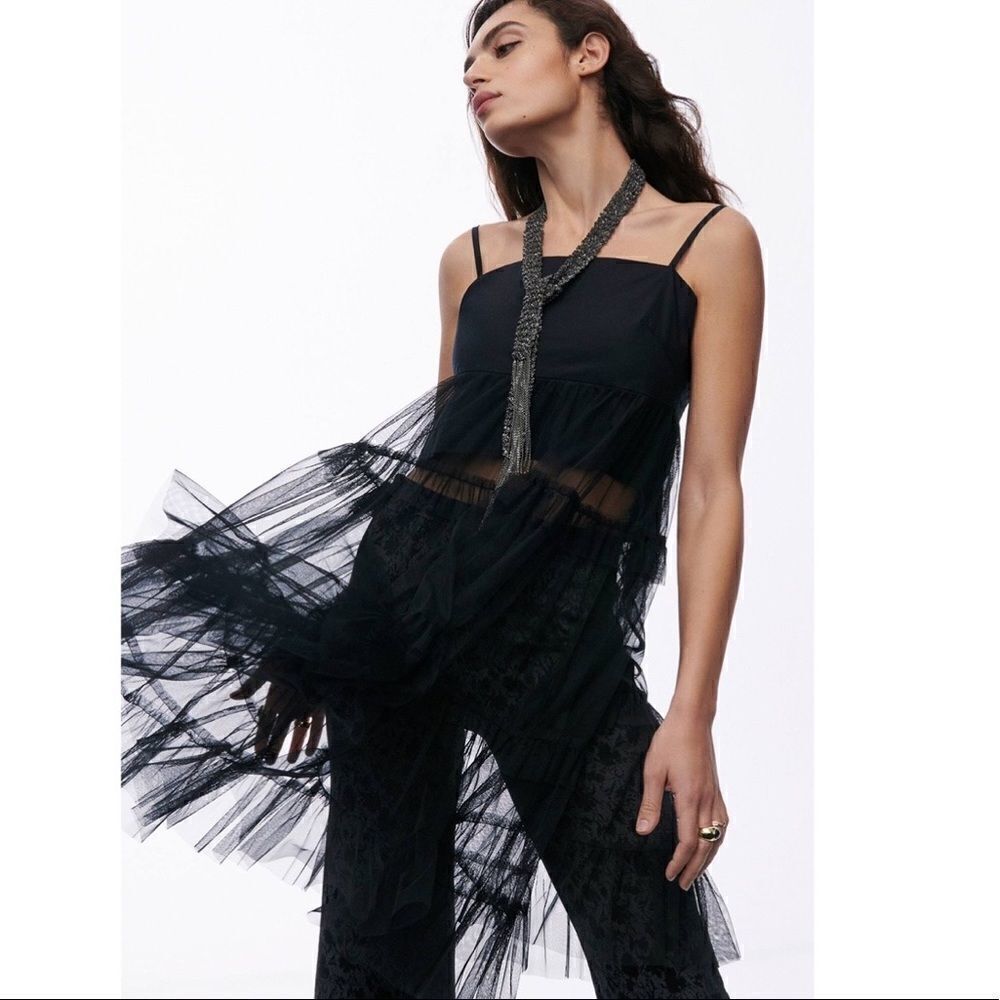 Anthropologie Maeve Tiered Tulle Tunic Blouse
Maeve